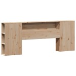 vidaXL Pat cu bibliotecă fără saltea, 180x200 cm, lemn masiv de pin