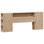 vidaXL Pat cu bibliotecă fără saltea, 200x200 cm, lemn masiv de pin