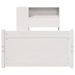 vidaXL Pat cu bibliotecă fără saltea, alb, 75x190 cm, lemn masiv pin vidaXL Pat cu bibliotecă fără saltea, alb, 75x190 cm, lemn masiv pin
