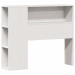 vidaXL Pat cu bibliotecă fără saltea, alb, 75x190 cm, lemn masiv pin vidaXL Pat cu bibliotecă fără saltea, alb, 75x190 cm, lemn masiv pin