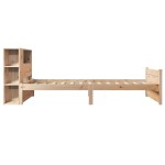vidaXL Pat cu bibliotecă fără saltea, 90x190 cm, lemn masiv de pin vidaXL Pat cu bibliotecă fără saltea, 90x190 cm, lemn masiv de pin