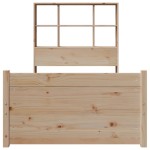vidaXL Pat cu bibliotecă fără saltea, 90x190 cm, lemn masiv de pin vidaXL Pat cu bibliotecă fără saltea, 90x190 cm, lemn masiv de pin
