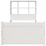 vidaXL Pat cu bibliotecă fără saltea, alb, 90x190 cm, lemn masiv pin
