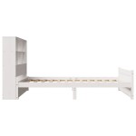 vidaXL Pat cu bibliotecă fără saltea, alb, 90x190 cm, lemn masiv pin
