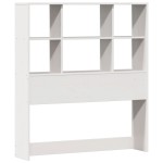 vidaXL Pat cu bibliotecă fără saltea, alb, 90x190 cm, lemn masiv pin