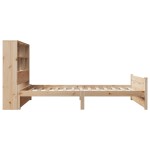vidaXL Pat cu bibliotecă fără saltea, 90x200 cm, lemn masiv pin vidaXL Pat cu bibliotecă fără saltea, 90x200 cm, lemn masiv pin