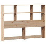 vidaXL Pat cu bibliotecă fără saltea, 120x200 cm, lemn masiv de pin vidaXL Pat cu bibliotecă fără saltea, 120x200 cm, lemn masiv de pin