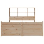 vidaXL Pat cu bibliotecă fără saltea, 150x200 cm, lemn masiv de pin