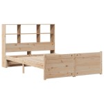 vidaXL Pat cu bibliotecă fără saltea, 160x200 cm, lemn masiv de pin