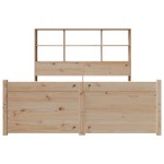 vidaXL Pat cu bibliotecă fără saltea, 160x200 cm, lemn masiv de pin