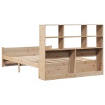 vidaXL Pat cu bibliotecă fără saltea, 160x200 cm, lemn masiv de pin