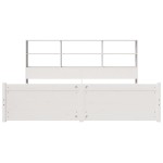 vidaXL Pat cu bibliotecă fără saltea, alb, 200x200 cm, lemn masiv pin vidaXL Pat cu bibliotecă fără saltea, alb, 200x200 cm, lemn masiv pin