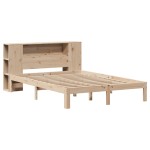 vidaXL Pat cu bibliotecă fără saltea, 120x200 cm, lemn masiv de pin vidaXL Pat cu bibliotecă fără saltea, 120x200 cm, lemn masiv de pin