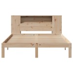 vidaXL Pat cu bibliotecă fără saltea, 120x200 cm, lemn masiv de pin vidaXL Pat cu bibliotecă fără saltea, 120x200 cm, lemn masiv de pin