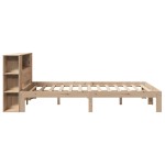 vidaXL Pat cu bibliotecă fără saltea, 120x200 cm, lemn masiv de pin vidaXL Pat cu bibliotecă fără saltea, 120x200 cm, lemn masiv de pin