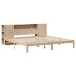 vidaXL Pat cu bibliotecă fără saltea, 200x200 cm, lemn masiv de pin