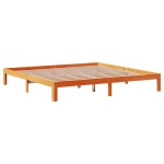 vidaXL Pat cu bibliotecă fără saltea maro 180x200 cm lemn masiv de pin