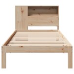 vidaXL Pat cu bibliotecă fără saltea, 90x190 cm, lemn masiv de pin vidaXL Pat cu bibliotecă fără saltea, 90x190 cm, lemn masiv de pin