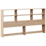 vidaXL Pat cu bibliotecă fără saltea, 180x200 cm, lemn masiv de pin