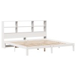 vidaXL Pat cu bibliotecă fără saltea, 180x200 cm, lemn masiv de pin