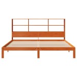vidaXL Pat cu bibliotecă fără saltea maro 180x200 cm lemn masiv de pin