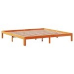 vidaXL Pat cu bibliotecă fără saltea maro 180x200 cm lemn masiv de pin