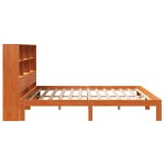 vidaXL Pat cu bibliotecă fără saltea maro 180x200 cm lemn masiv de pin