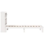 vidaXL Pat cu bibliotecă fără saltea, alb, 75x190 cm, lemn masiv pin vidaXL Pat cu bibliotecă fără saltea, alb, 75x190 cm, lemn masiv pin