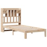 vidaXL Pat cu bibliotecă fără saltea, 90x190 cm, lemn masiv de pin vidaXL Pat cu bibliotecă fără saltea, 90x190 cm, lemn masiv de pin