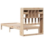 vidaXL Pat cu bibliotecă fără saltea, 90x190 cm, lemn masiv de pin vidaXL Pat cu bibliotecă fără saltea, 90x190 cm, lemn masiv de pin