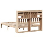 vidaXL Pat cu bibliotecă fără saltea, 135x190 cm, lemn masiv de pin vidaXL Pat cu bibliotecă fără saltea, 135x190 cm, lemn masiv de pin