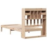 vidaXL Pat cu bibliotecă fără saltea, 90x200 cm, lemn masiv pin vidaXL Pat cu bibliotecă fără saltea, 90x200 cm, lemn masiv pin