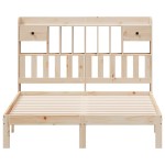 vidaXL Pat cu bibliotecă fără saltea, 140x200 cm, lemn masiv de pin vidaXL Pat cu bibliotecă fără saltea, 140x200 cm, lemn masiv de pin
