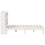 vidaXL Pat cu bibliotecă fără saltea, alb, 160x200 cm, lemn masiv pin vidaXL Pat cu bibliotecă fără saltea, alb, 160x200 cm, lemn masiv pin