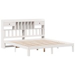 vidaXL Pat cu bibliotecă fără saltea, 180x200 cm, lemn masiv de pin