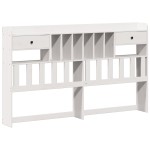 vidaXL Pat cu bibliotecă fără saltea, 180x200 cm, lemn masiv de pin