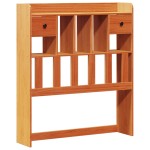 vidaXL Pat cu bibliotecă fără saltea, maro, 100x200 cm, lemn masiv pin vidaXL Pat cu bibliotecă fără saltea, maro, 100x200 cm, lemn masiv pin