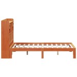 vidaXL Pat cu bibliotecă fără saltea maro 140x200 cm lemn masiv de pin