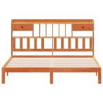 vidaXL Pat cu bibliotecă fără saltea maro 180x200 cm lemn masiv de pin