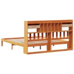 vidaXL Pat cu bibliotecă fără saltea maro 180x200 cm lemn masiv de pin