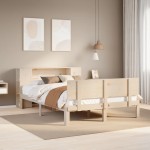 vidaXL Pat cu bibliotecă fără saltea, 120x200 cm, lemn masiv de pin vidaXL Pat cu bibliotecă fără saltea, 120x200 cm, lemn masiv de pin