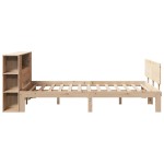 vidaXL Pat cu bibliotecă fără saltea, 120x200 cm, lemn masiv de pin vidaXL Pat cu bibliotecă fără saltea, 120x200 cm, lemn masiv de pin