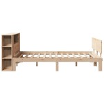 vidaXL Pat cu bibliotecă fără saltea, 150x200 cm, lemn masiv de pin