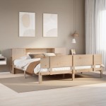 vidaXL Pat cu bibliotecă fără saltea, 180x200 cm, lemn masiv de pin