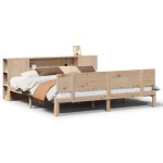 vidaXL Pat cu bibliotecă fără saltea, 200x200 cm, lemn masiv de pin