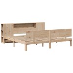 vidaXL Pat cu bibliotecă fără saltea, 200x200 cm, lemn masiv de pin