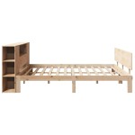 vidaXL Pat cu bibliotecă fără saltea, 200x200 cm, lemn masiv de pin