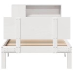 vidaXL Pat cu bibliotecă fără saltea, alb, 75x190 cm, lemn masiv pin vidaXL Pat cu bibliotecă fără saltea, alb, 75x190 cm, lemn masiv pin