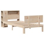 vidaXL Pat cu bibliotecă fără saltea, 90x190 cm, lemn masiv de pin vidaXL Pat cu bibliotecă fără saltea, 90x190 cm, lemn masiv de pin