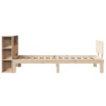 vidaXL Pat cu bibliotecă fără saltea, 90x200 cm, lemn masiv pin vidaXL Pat cu bibliotecă fără saltea, 90x200 cm, lemn masiv pin